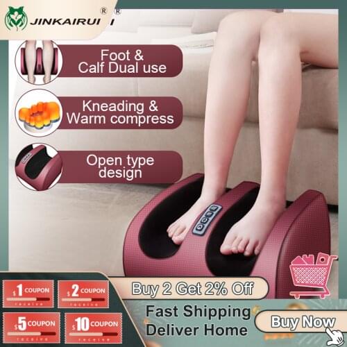 Jinkairui Electric Calf Foot Massage Machine Shiatsu therapy Relax Health Gift With Infrared Heating