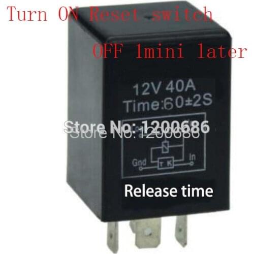 F YS020 30A 1 minutes delay off after signal reset switch on Automotive 12V Time Delay Relay 60 second delay release off relay