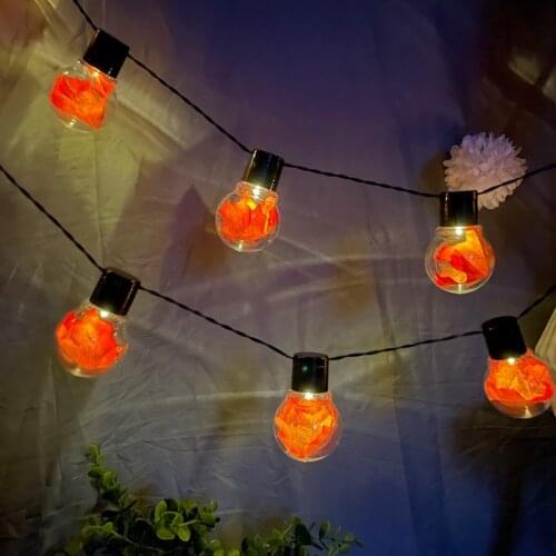 Halloween Outdoor Solar G50 Retro Bulb Maple Leaf Fairy String Light Waterproof Christmas Wedding Party Garden Street Decoration