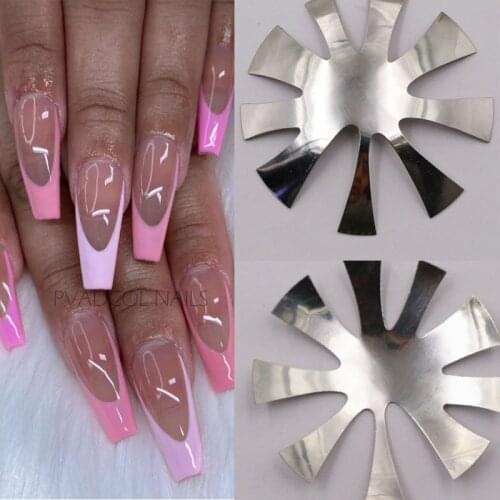 Deep Oval French Nails Cutter Easy Smile Line Almond Shape Tips C Curve Acrylic Nail Art Template Tools
