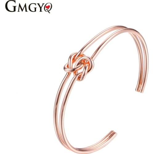 GMGYQ Rose Gold Adjustable Bangle Bracelet For Women Open Cuff bracelet Wholesale Jewelry Lots Womens Accessoires