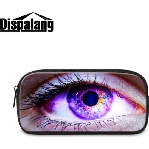 New Design Your Own Eyes Image Amazing Printing Polyester Fabric Trendy Cosmetic Box Bag for Women Beauty Clutch on Makeup Girls