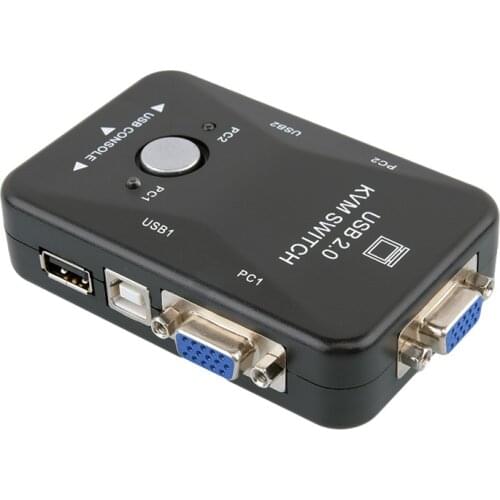 USB KVM Switch Switcher 2 Port VGA SVGA Switch Box USB 2.0 Mouse Keyboard 1920*1440 Switch