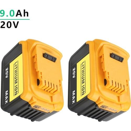 9000mAh MAX rechargerable Lithium Ion Battery replacement For Dewalt DCB181 DCB182 DCB201 DCB200 DCB205 DCB204 DCG412B 20V 18V