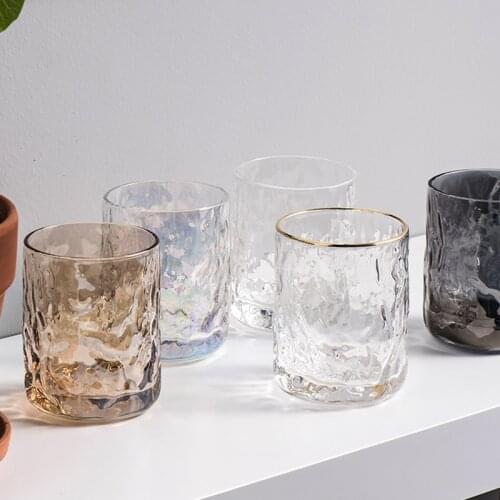 Multicolor Wash Cup 280ml Gold Penh Water Cup Tree Pattern Glass Household Water Cup Drink Juice Cup Breakfast Milk Cup Wine Cup