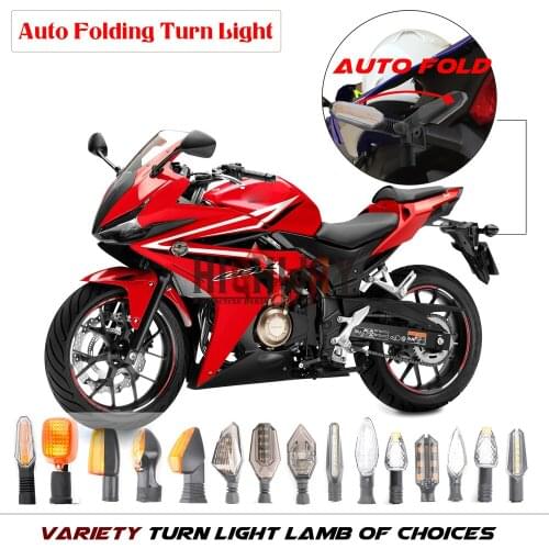 Motorcycle Electric Auto Fold Folding Flip Turn Signal Light Indicator Amber For Honda CBR500R CBR 500R 2013-2020