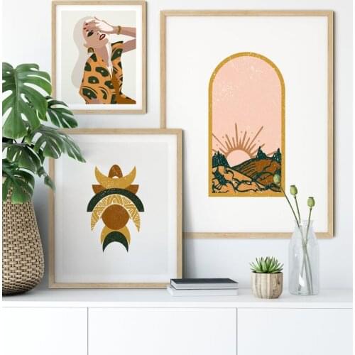 Boho Bedroom Gallery Wall Set Art Wall Art Canvas Painting Nordic Poster And Prints Wall Pictures For Home Decor cuadros