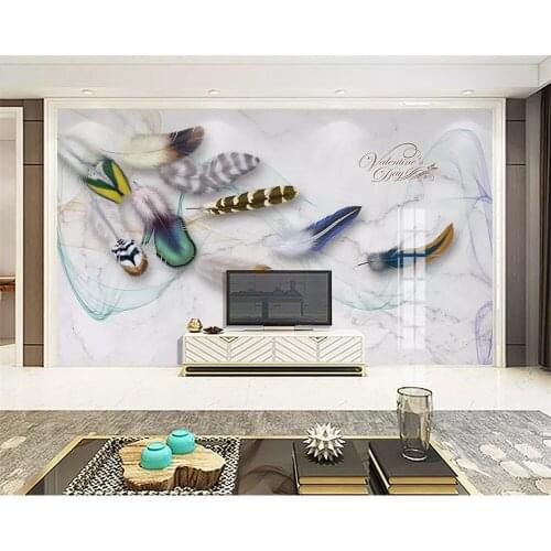 Beibehang 3 d wallpaper wall fashion feather artist home decor sofa background wallpaper for living room papier peint mural 3d