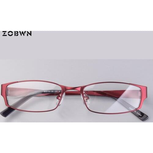 Oversized Clear Lens High cost performance Glasses Women point Retro Metal Optical frame Rectangle full frame double colors wine
