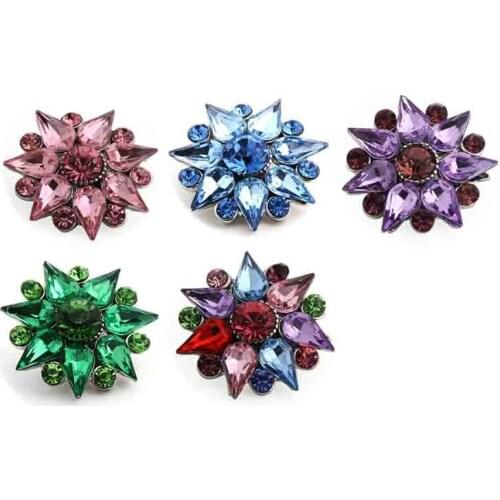 Wholesale 025 3D 18mm 20mm rhinestone metal snap button for Bracelet Necklace Jewelry For Women Fashion accessorie