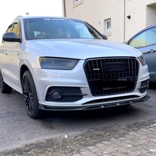 Front Bumper Spoiler Protector Plate Lip For Audi Q3 2012 13 14 15 Type DGS Body Kit Splitter Carbon Surface Chin Shovel