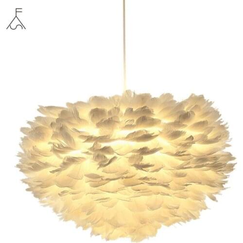 Feather Pendant Lights Modern Pandant Lamp Nordic Design Romantic HangLamp Feather Hanging Kitchen Dining Room Light Fixture