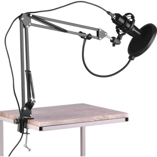 USB Professional PC Microphone Set Cardioid 192KHz/24Bit Noise-Cancelling Condenser Mic Compatible with Windows XP/Vista/7/8/10