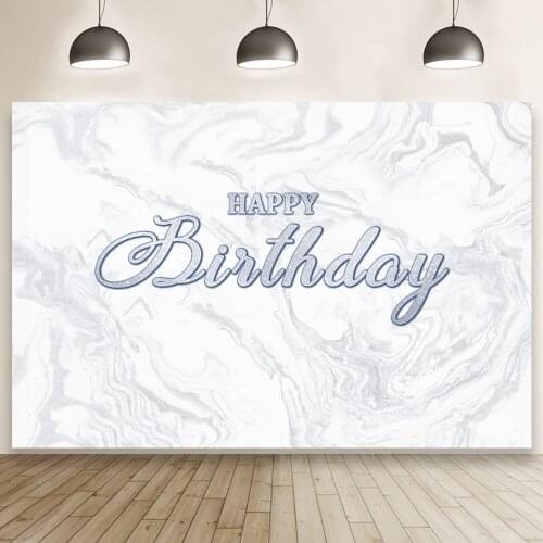 Simple Style Marble Irregular Pattern White Background Portrait Photography Props Birthday Ceremony Baby Shower Banner
