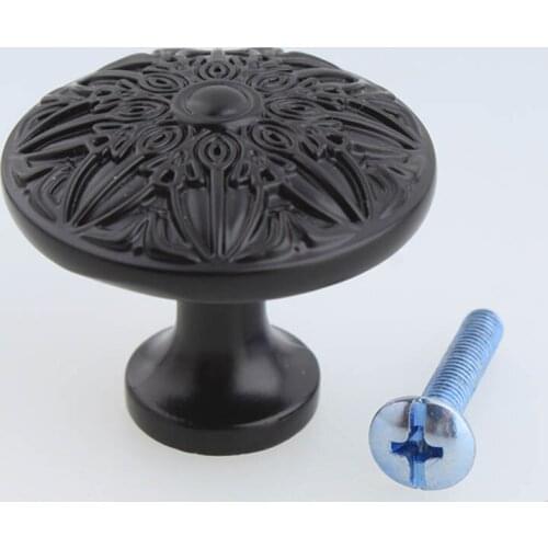 35mm modern simple black drawer shoe cabinet knobs pulls retro black kitchen cabinet cupboard door handles knobs