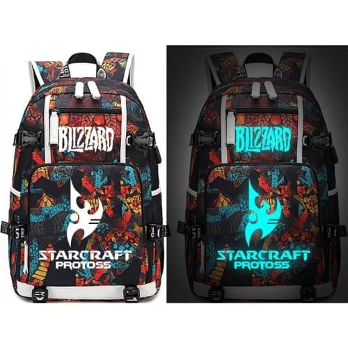 World of Craft USB Port Backpack Bag For the Hord Laptop School Book Bag Students Casual Girls Boys Rucksack
