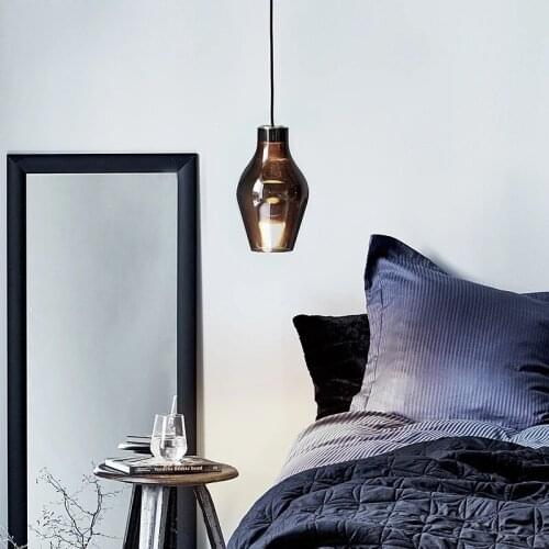 Post-modern personality Led Pendant Lights bedside lamp Dining room Glass Pendant lamp By glass Suspension Luminaire Design