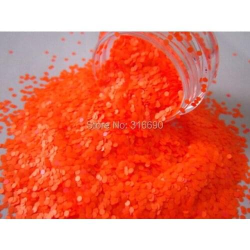 Solvent Resistant Glitter Neon Dark Orange Glitter 1mm Circles Glitter Frankening Nail Polish Supply