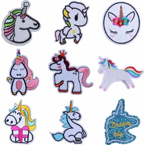 Embroidered Patches Unicorn Patch For Clothing Iron On Patches On Clothes DIY Strips Badge Sewing On Garment Apparel Accessories