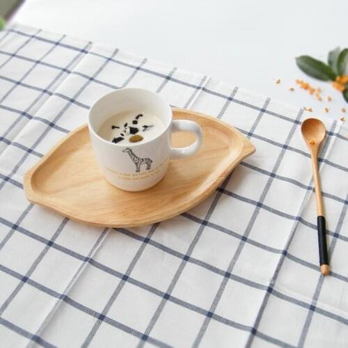 Japanese solid wood saucers log plates nature handmede dried fruit platters creative leaves snacks wooden saucer tea tray