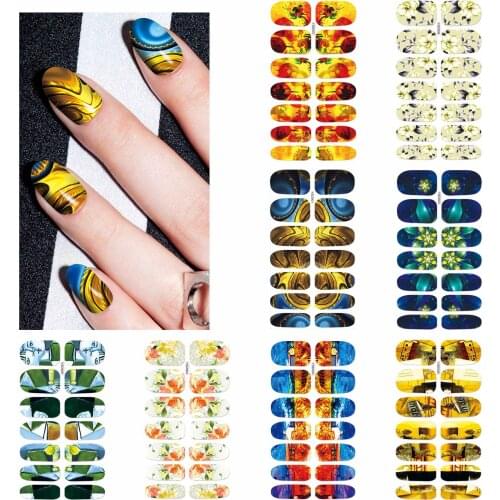 1 Sheet 2021 New Arrivals Water Transfer Nail Art Sticker Manicure Decor Tool Cover Nail Wrap Decal