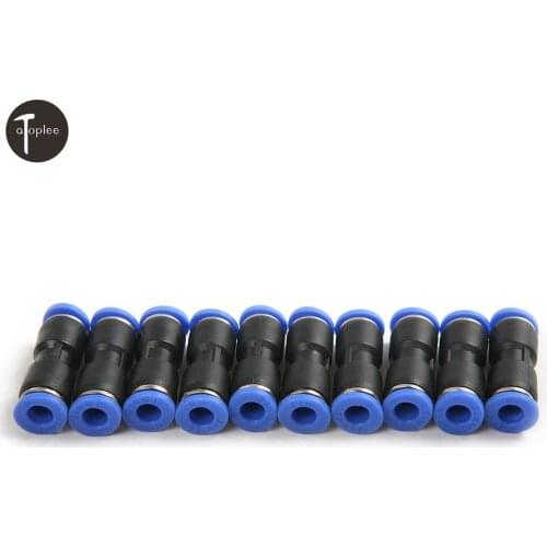 10pcs 6mm to 6mm Equal Straight Push in Pneumatic Tube Fitting Connectors With One Touch Release Button
