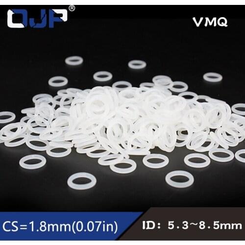 10PCS/lot Silicon Ring Silicone/VMQ O ring 1.8mm Thickness ID5.3/5.6/6/6.3/6.7/7.1/7.5/8/8.5mm Rubber O Ring Seal Gasket Ring
