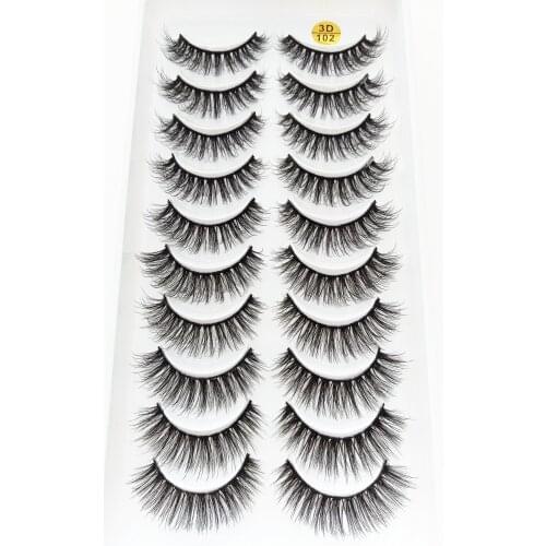 10pairs3D mink lashes students short paragraph natural simulation false eyelashes eyelash extension supplies makeup tools makeup