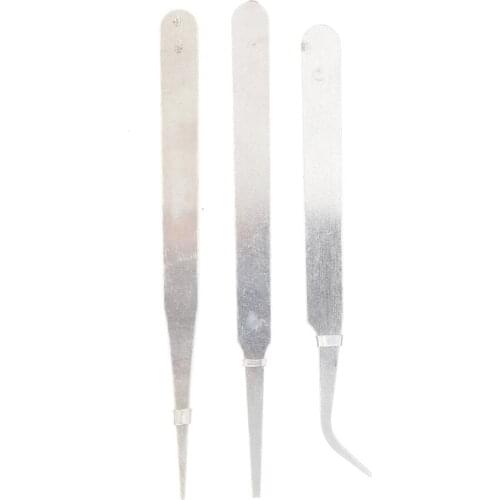 3 Pcs 11cm Stainless Steel Electronic Tweezers Repair For Jewelry Making Diy Accessories