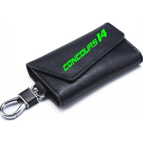 3D cowhide Key key case Holder Chain Collection Keychain for Kawasaki CONCOURS 14 Logo Motorcycle Badge Keyring