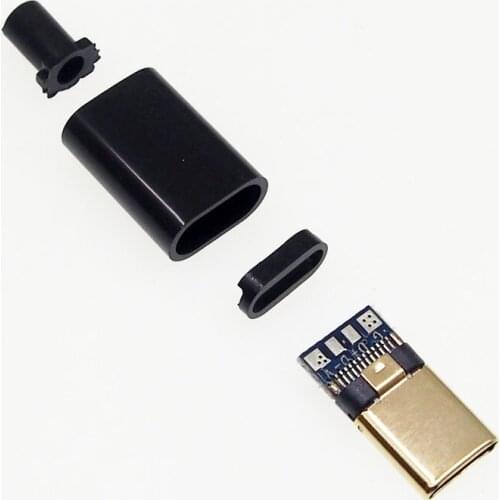 5set/lot Gold plated double-sided insert type c male plug Charging data usb male connector 4 in 1