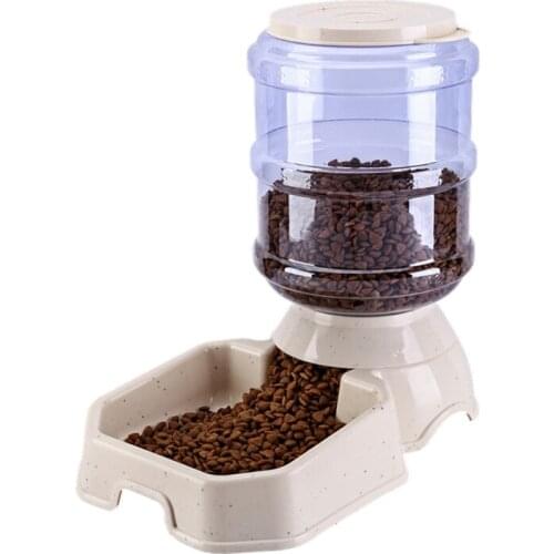Automatic Waterer Food Feeder 3.8 L Water Dispenser 8 Lbs Auto Feeder Gravity Fed for Small Medium and Large Cats Dogs