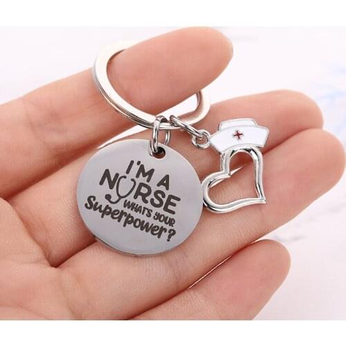 Personality Trendy Stainless Steel Key Chains for Nurse Best Gifts Doctor Friend Son Daughter Gifts Keychain Fashion Accessorie