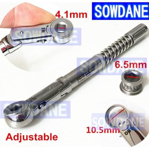 1 set Stainless steel Dental Implant Torque Ratchet Wrench Tool TOP GERMAN QUALITY,10.5 MM , 10-50 NCM Top Quality With Drivers