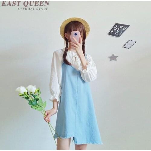 Denim sundress winter pinafore dress female ladies jean dresses women 2018 sleeveless pinafore woman winter dress 2018 KK2057