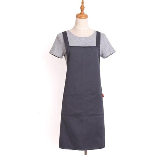 Bib Apron with Pocket Long Ties for Women Men Chef Kitchen Home Restaurant Cafe Cooking Baking Gardening