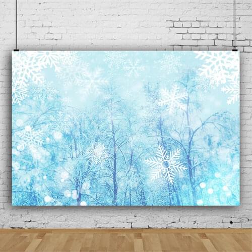 Mocsicka Winter Forest Snowflake Backdrop for Photography Blue Newborn Portrait Photo Background Props Photo Studio Photocall