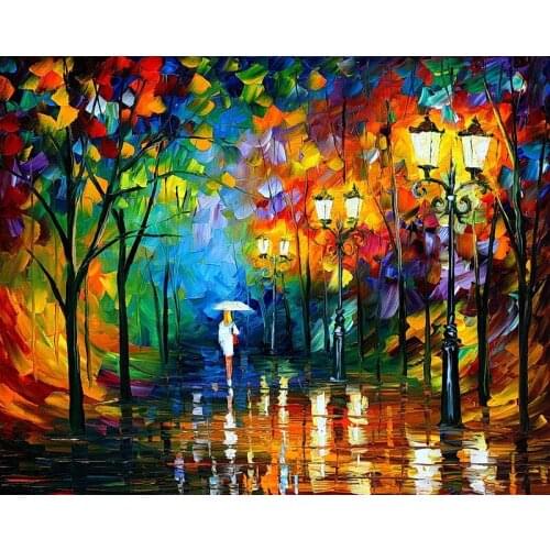 Famous handmade painting reproduction Girl walking at path after rain on oil painting canvas for home decor