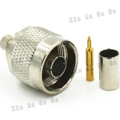 N male crimp RF Coxial connector converter N male Plug straight Crimp for RG59 RG6 LMR240 coaxial cable fast ship