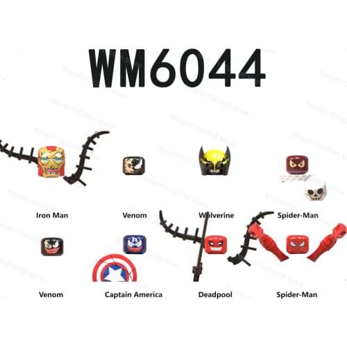 8pcs/set Venom Wolverine Iron Man series Assemble Building Blocks Bricks Superhero Model Figures Toys Children Gifts WM6044