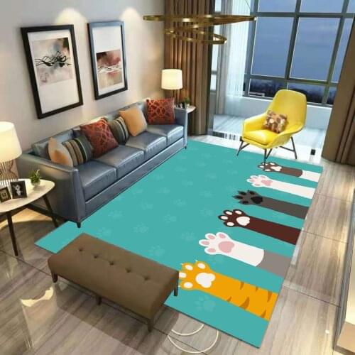 Cat Foots Carpet Square Anti-Skid Area Floor Mat 3D Rug Non-slip Mat Dining Room Living Soft Carpet Kids Cartoon Game Mat 03