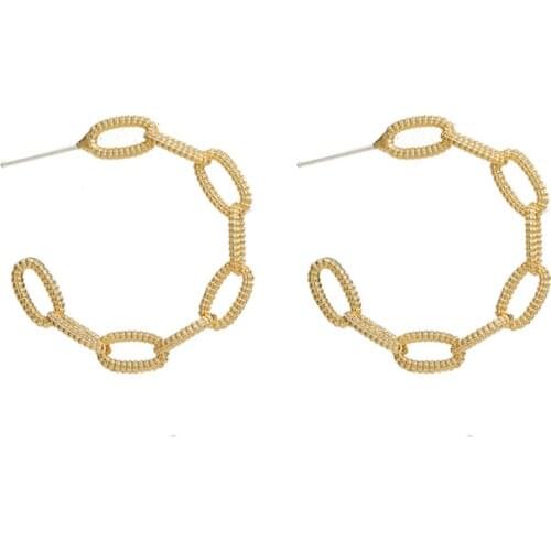 New Jewelry Gold Circle Simple Retro Hong Kong Style Exaggerated Earrings Kolczyki Earrings For Women