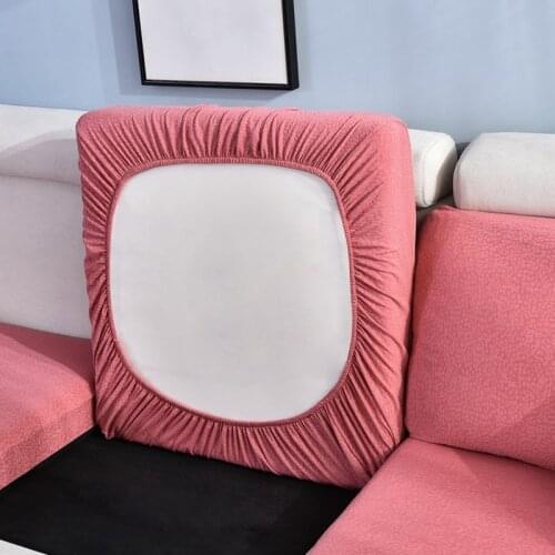 Solid Color Waterproof Elastic Seat Cushion Cover Stretch Sofa Covers for Living Room Furniture Protector Removable