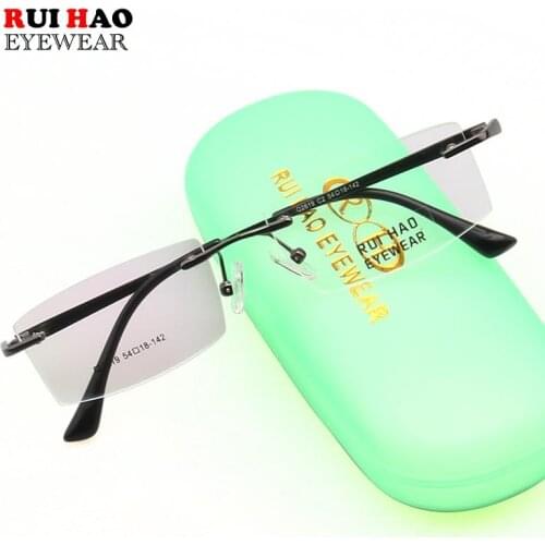 Rui Hao Eyewear Rimless Eyeglasses Frame Optical Glasses Frames Alloy Spectacle Frame Q2619