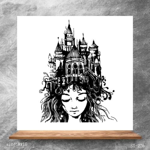 ZhuoAng Castle Woman Clear Stamps/Silicone Transparent Seals for DIY scrapbooking photo album Clear Stamps 8*10cm