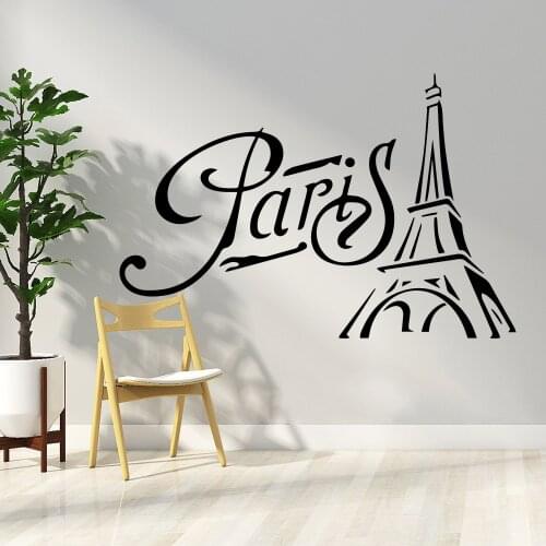 Romantic Paris Eiffel Tower Wall Decal Removable Vinyl Mural Poster Kids Room Nature Decor Decoration Accessories