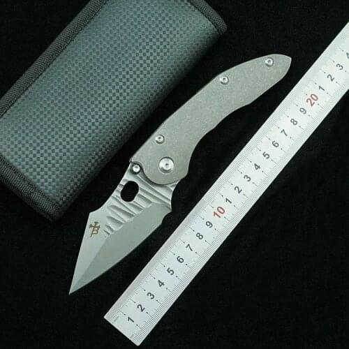 LEMIFSHE Stitch Flipping s35vn blade folding knife titanium alloy handle hunting outdoor camping survival fruit knife EDC tool
