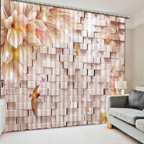 High Quality Retro Brick Wall 3D Printing Curtains Lifelike Beautiful Curtains full Shade Bedroom Living Room Curtains CL-062