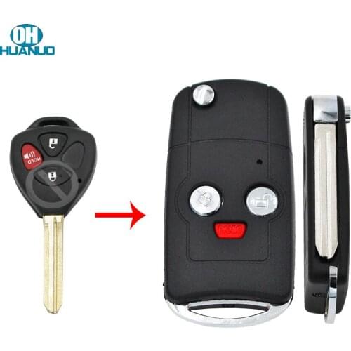 2+1/3 buttons modified FOLDING FLIP Blank FOB CASE SHELL REMOTE KEY FOR TOYOTA Yaris Matrix Venza with TOY43 blade
