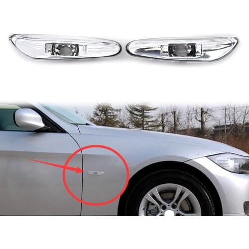 2x Clear Auto Side Marker Turn Signal Light Lamp Shell Cover For BMW E46 3 Series 4DR Sedan Wagon 2002 2003 2004 2005